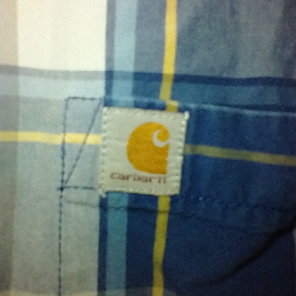 Carhartt Relaxed Fit Plaid Short Sleeve Button Down Shirt Men's sz Large - Picture 4 of 5